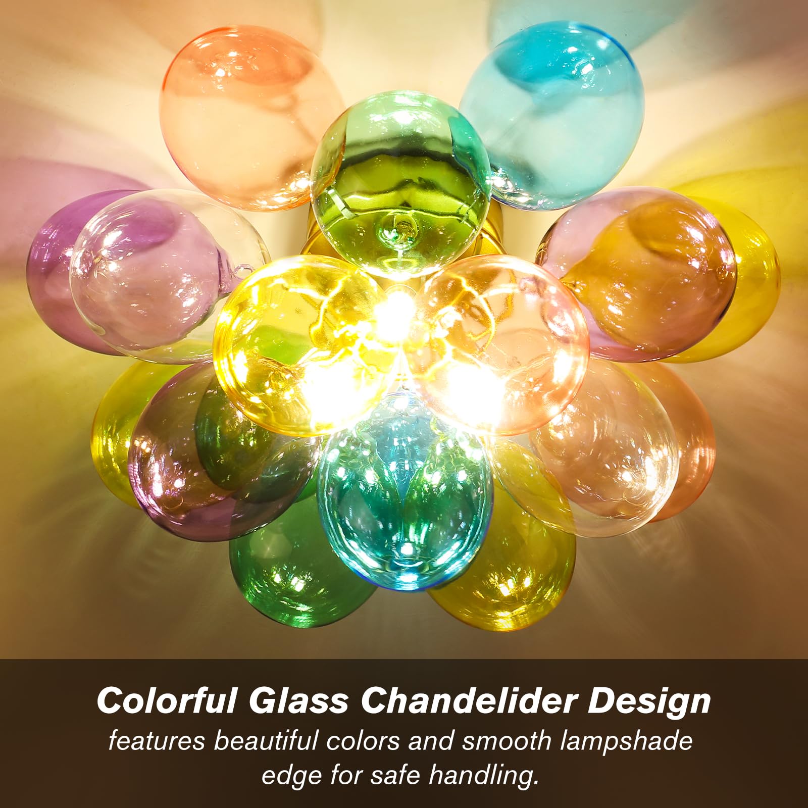 Multicolor Bubble Chandelier, 15