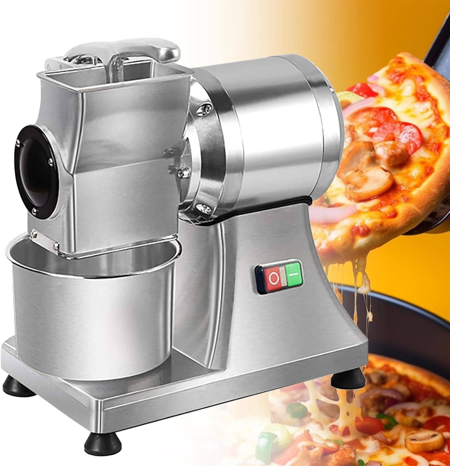 550W 0.75HP Electric Cheese Grater, Heavy Duty Commercial Cheese Grater, 88LBS Stainless Steel Electric Cheese Shredder