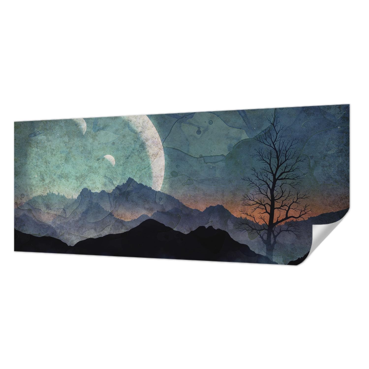 Papier peint autocollant pose facile sans colle paysage de nuit Tulup mural 250x104 cm