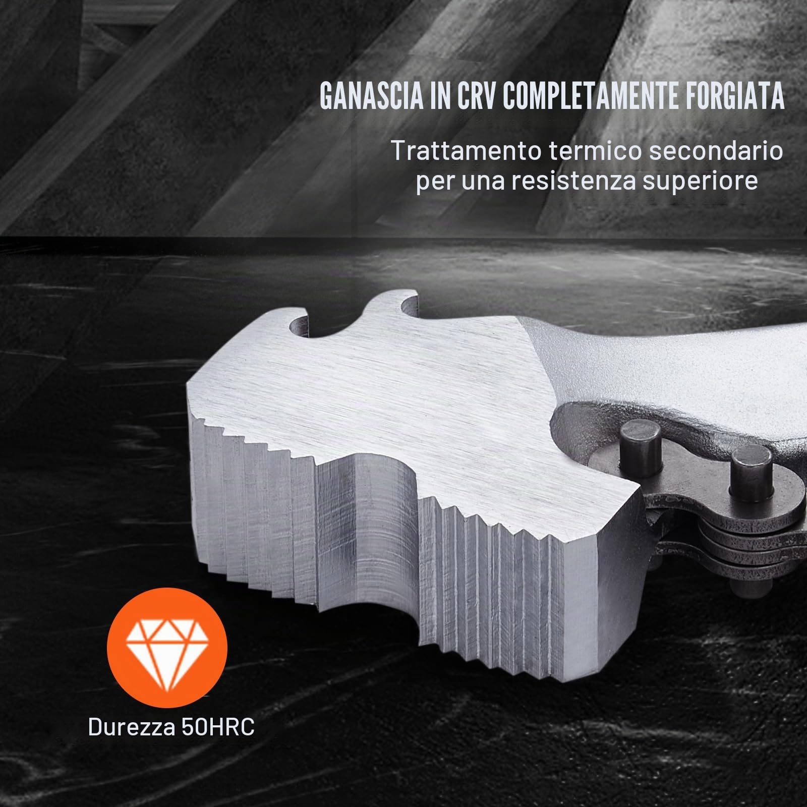 VEVOR Chiave a Catena, Chiave per Tubi a Catena 1219 mm, Chiave per Raccordi per Tubi Reversibile CRV con Ganascia ad Alta Resistenza e Impugnatura Ergonomica, Installazione Tubi e Auto Riparazione