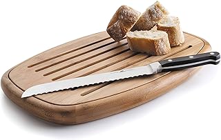 LACOR 60491- Tagliere per Pane, Ovale, bambù, 40 x 27 x 3 cm