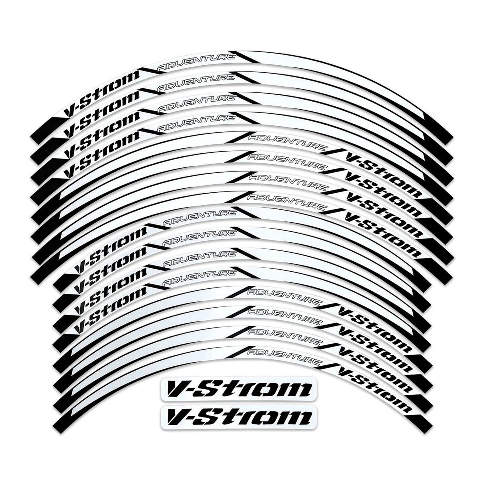 Reflective Motorcycle Wheel Stickers Motocross Rim Decals for Suzuki V-Strom 250 SX Vstrom 1000 1050 XT DL 650 Decorative(Bianco)