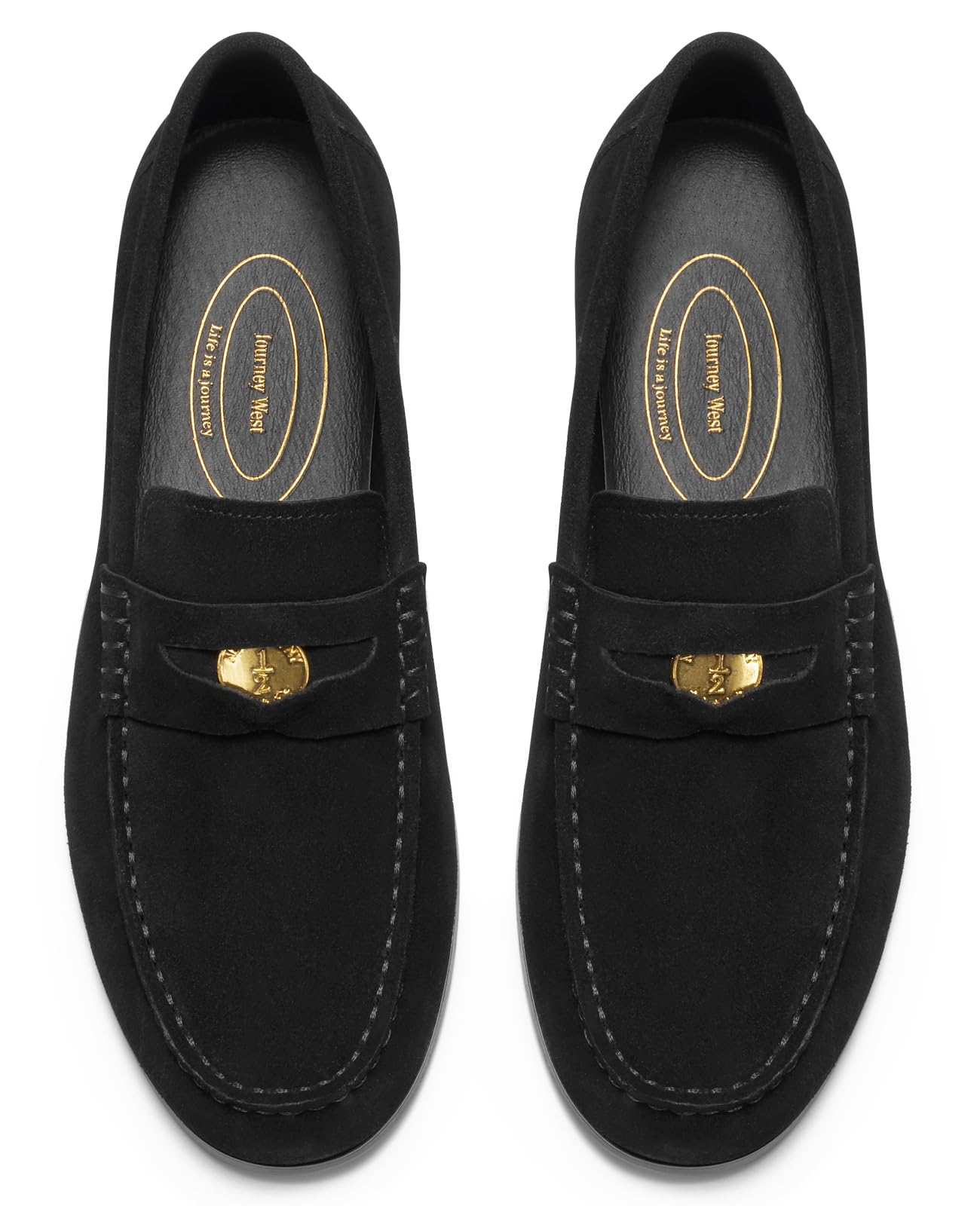 Journey West Ivy Style Men's Suede Casual Slip-on Penny Loafers Shoes