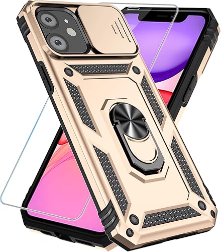 Miniatura 37 de Funda para teléfono SunStory para iPhone 11 con protector de pantalla HD y cubierta deslizante para la cámara y soporte giratorio con anillo