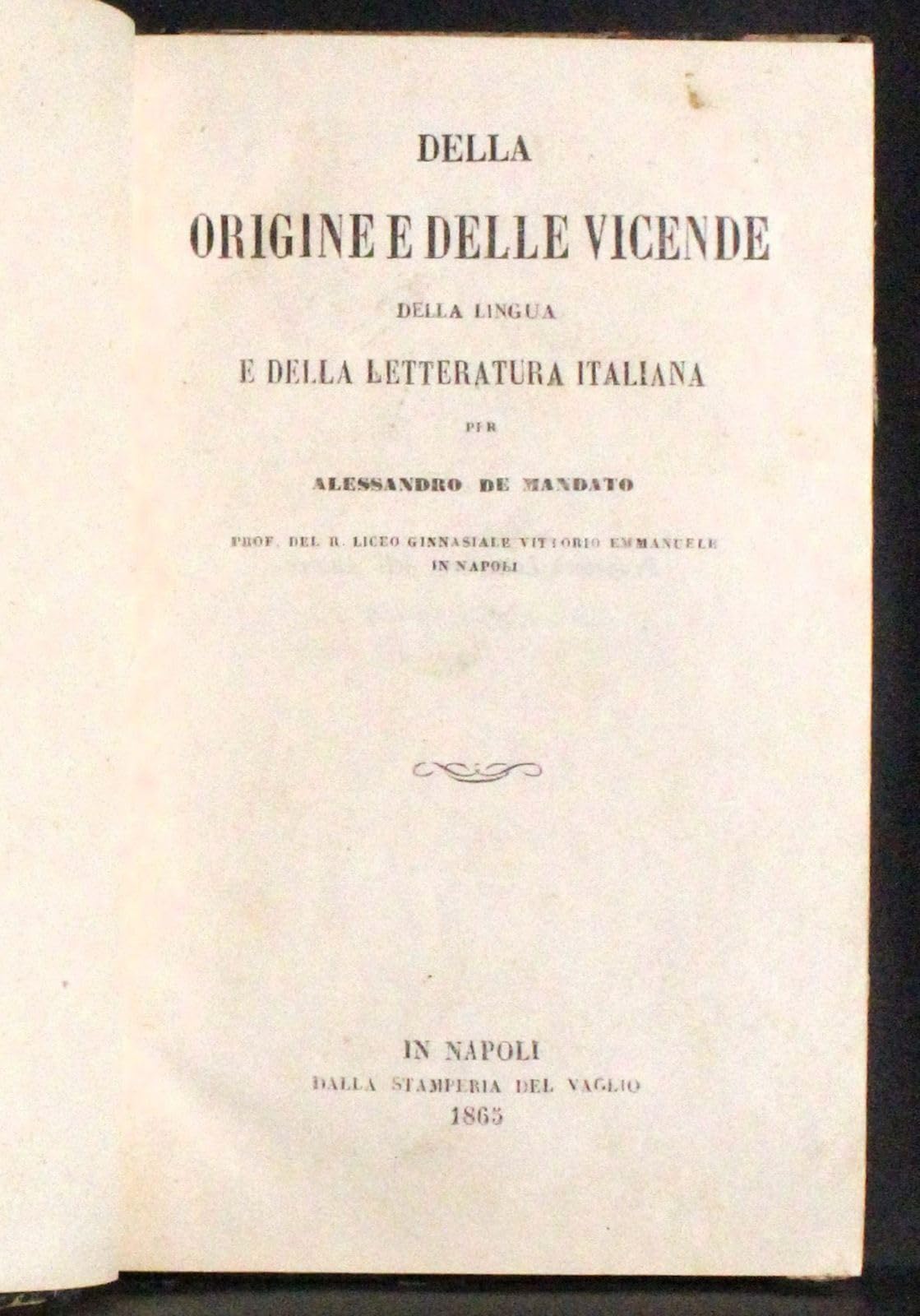 ORIGINE E VICENDA DELLA LETTERATURA ITALIANA.