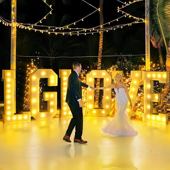 LED Marquee Letter Lights,LED Letter Lights Sign Light Up Letters Sign for Home Cafe Bar Party Wedding Birthday,Battery Operated Initials Lamp Letters Symbol(Medium,70cm)
