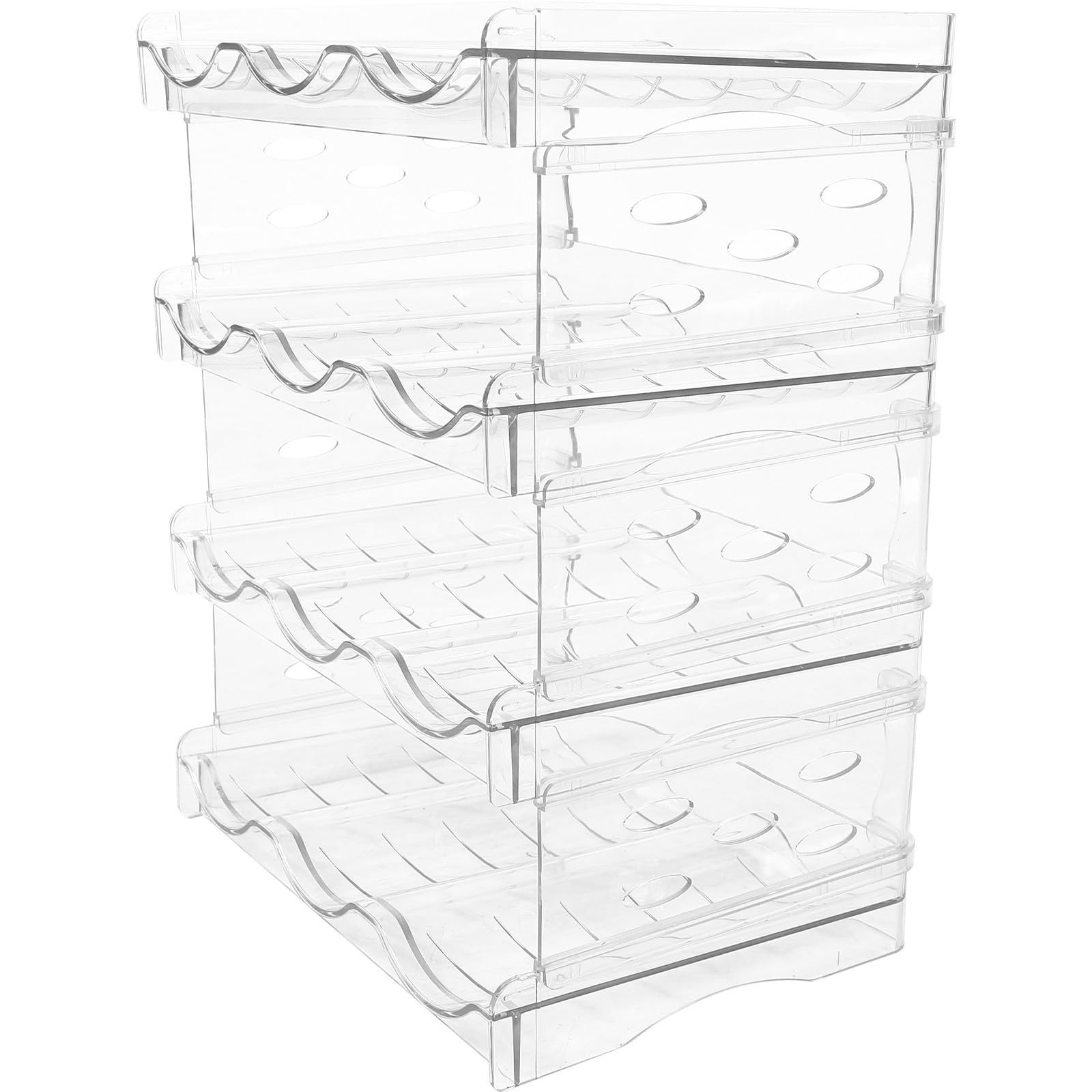 Sosoport Porte-Bouteilles D’Eau Pliable Empilable 4 Niveaux en Pet
