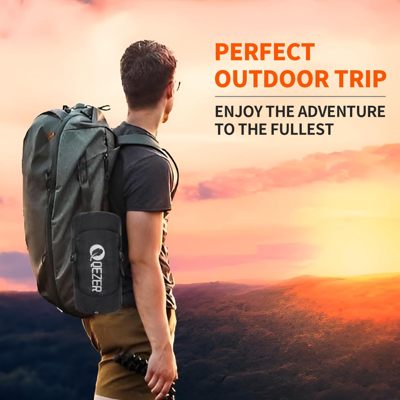 Saco de dormir de plumón, saco de dormir ultraligero de -3 °C a 8 °C para 4 estaciones, camping, mochileros y senderismo, relleno de plumón de pato premium de 600 g