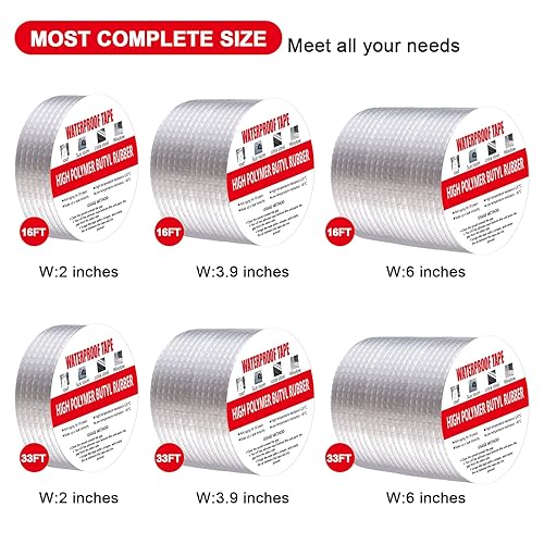 Miniatura 2 de Cinta de butilo impermeable para exteriores, cinta de sellado completa, cinta de reparación de fugas, cinta de reparación de butilo de aluminio sin