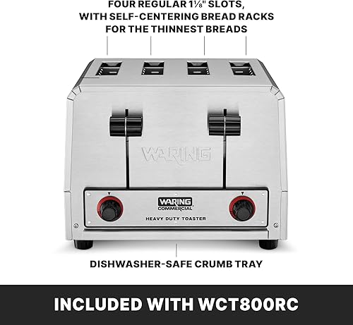 Vista 20 de Waring (WCT708) - Tostadora desplegable de cuatro compartimentos, color plateado