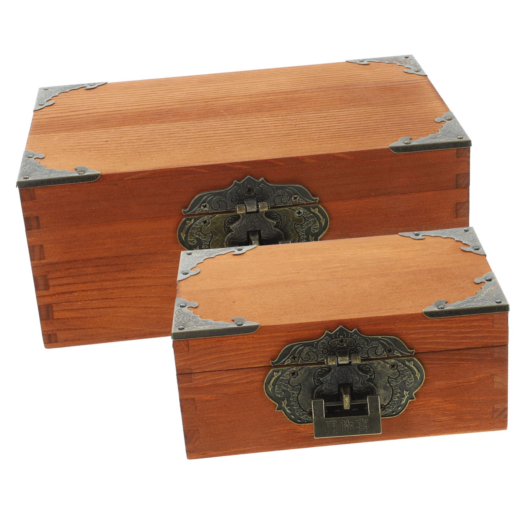2 cajas de joyería retro de madera, cajas de almacenamiento para pulseras, caja de recuerdo vintage, cajas de almacenamiento decorativas, caja de joyería de madera, contenedor