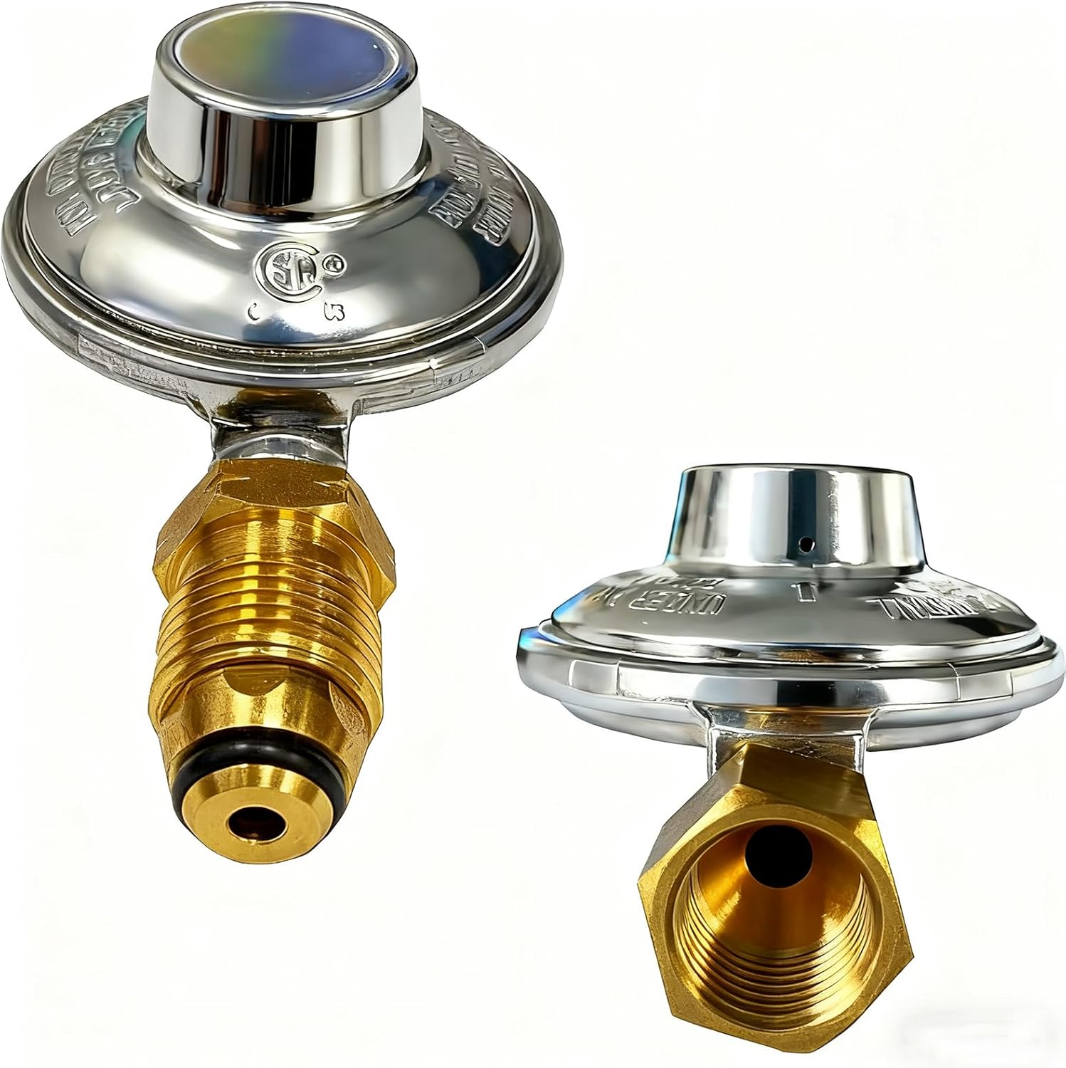 MCAMPAS F276136 Propane Low Pressure Regulator 11" W.C, Multi-Function Propane Hose 1/4" & 1/2" & 3/8" Universal Converts Adapter Fitting