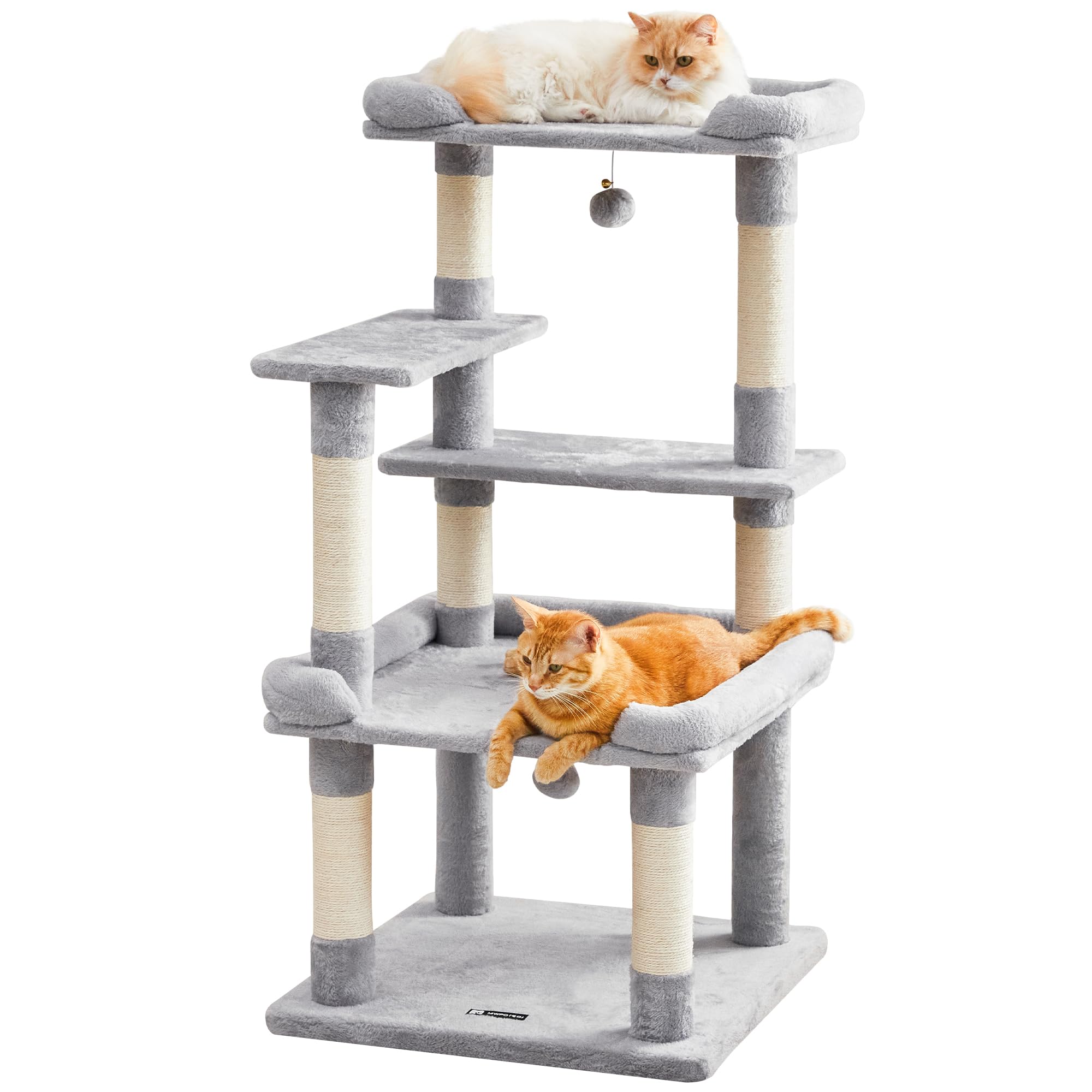 MWPO 猫タワー 114cm ライトグレー (M)