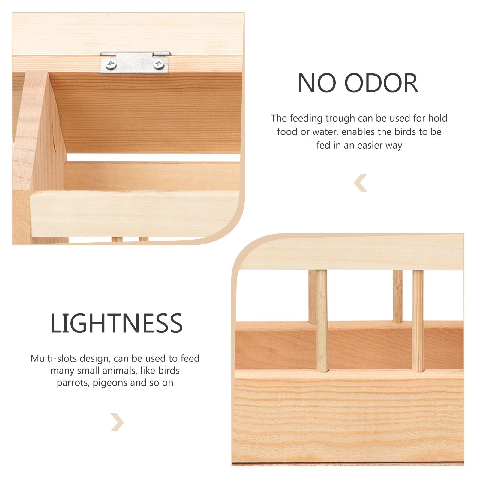 Abaodam Mangiatoia Automatica per Piccioni in Legno Spesso 40 Cm Multi-slot Resistente per Uccelli e Pollame, Mangiatoia per Uccellini da Esterno Adatta a Cortili e Fattorie
