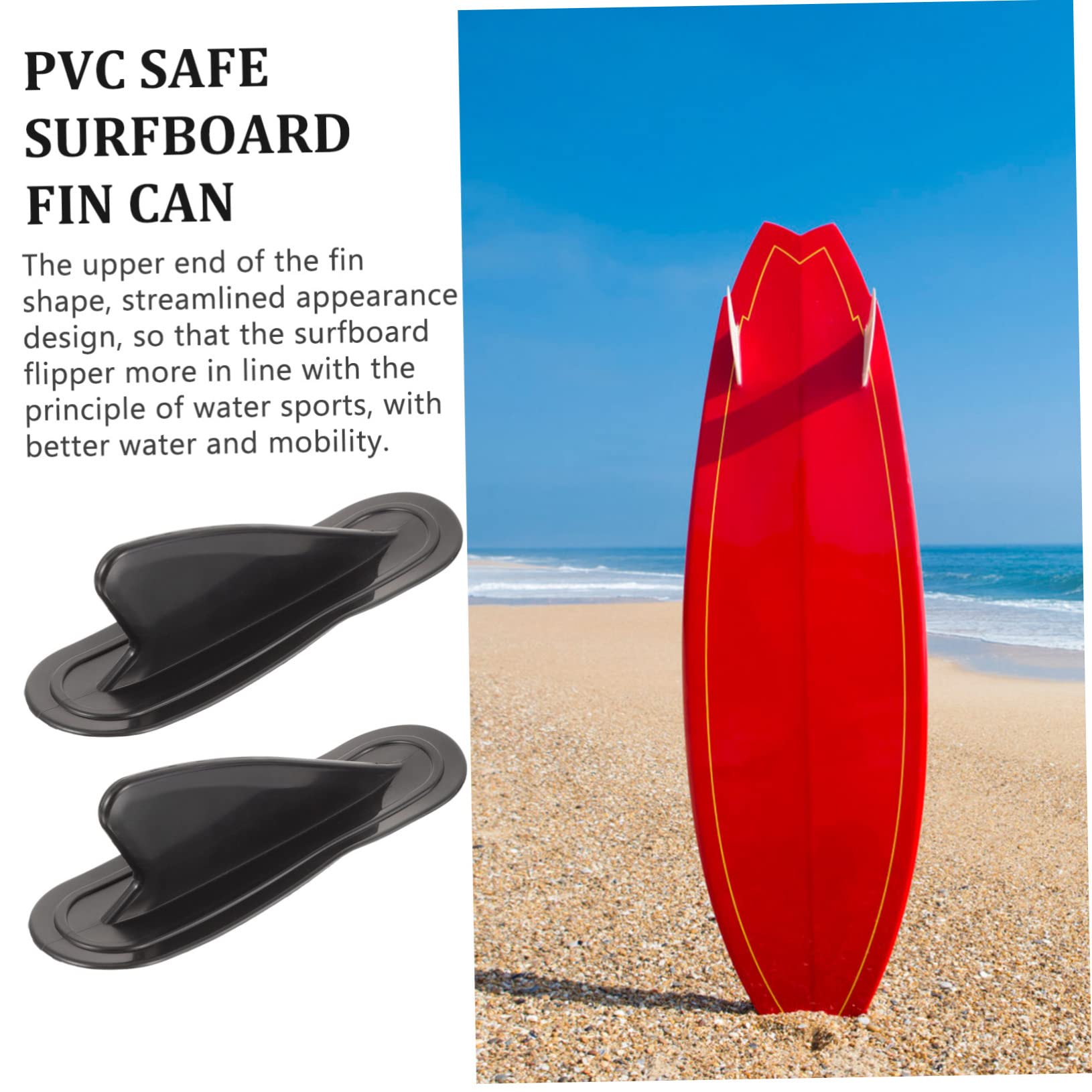 UPKOCH 2Pcs Surfboard Fin Durable Paddleboard Water Separator for Enhanced Stability and Control Easy Install Tail Fin for Inflatable Surfboards and Paddleboards