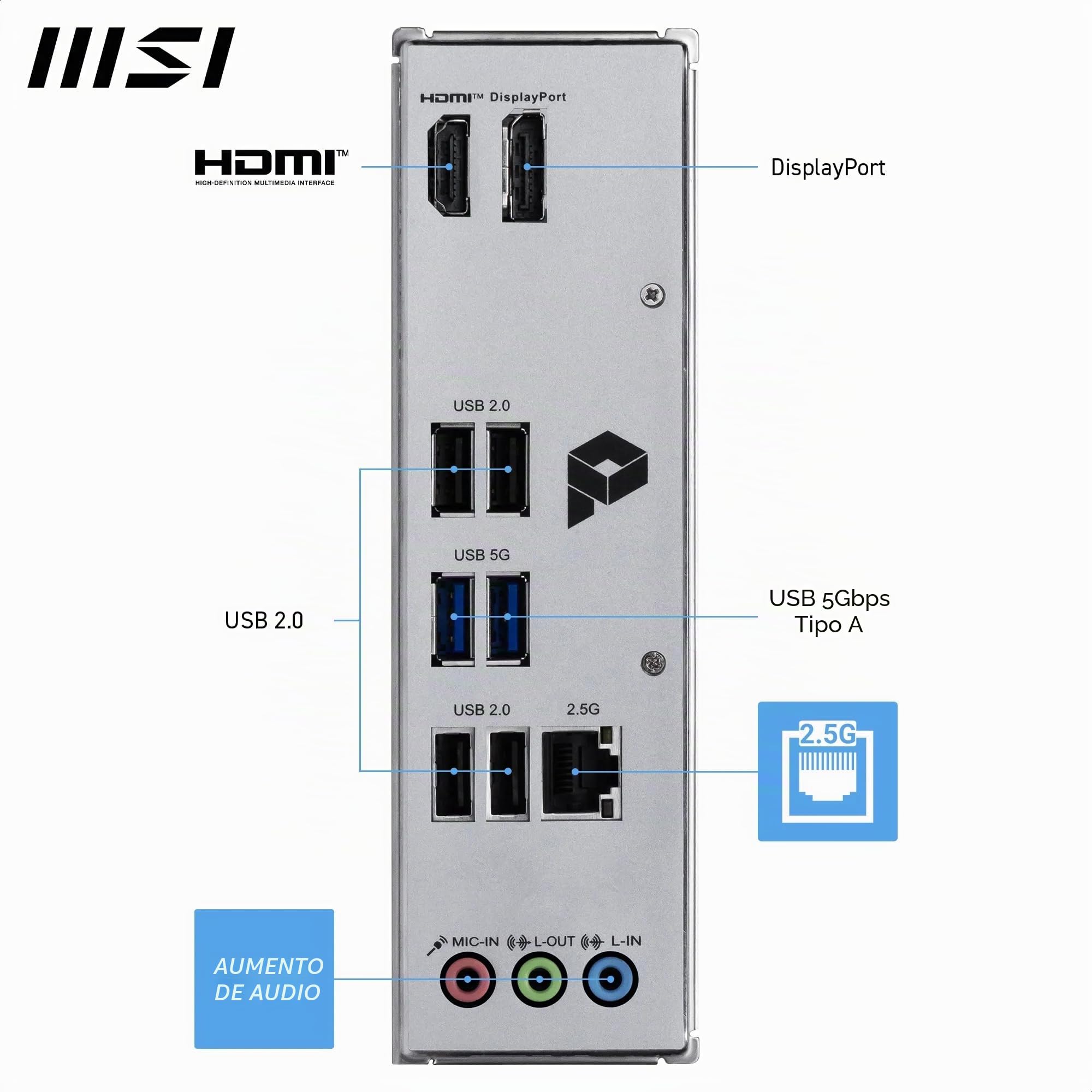 Msi Pro H810M-B Scheda Madre Intel H810 Lga 1851 [socket V1] Micro Atx (msi 1851 Pro H810M-B M-Atx)