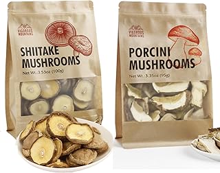 VIGOROUS MOUNTAINS Dried Porcini Mushrooms and Dried Shiitake Mushrooms for Cooking