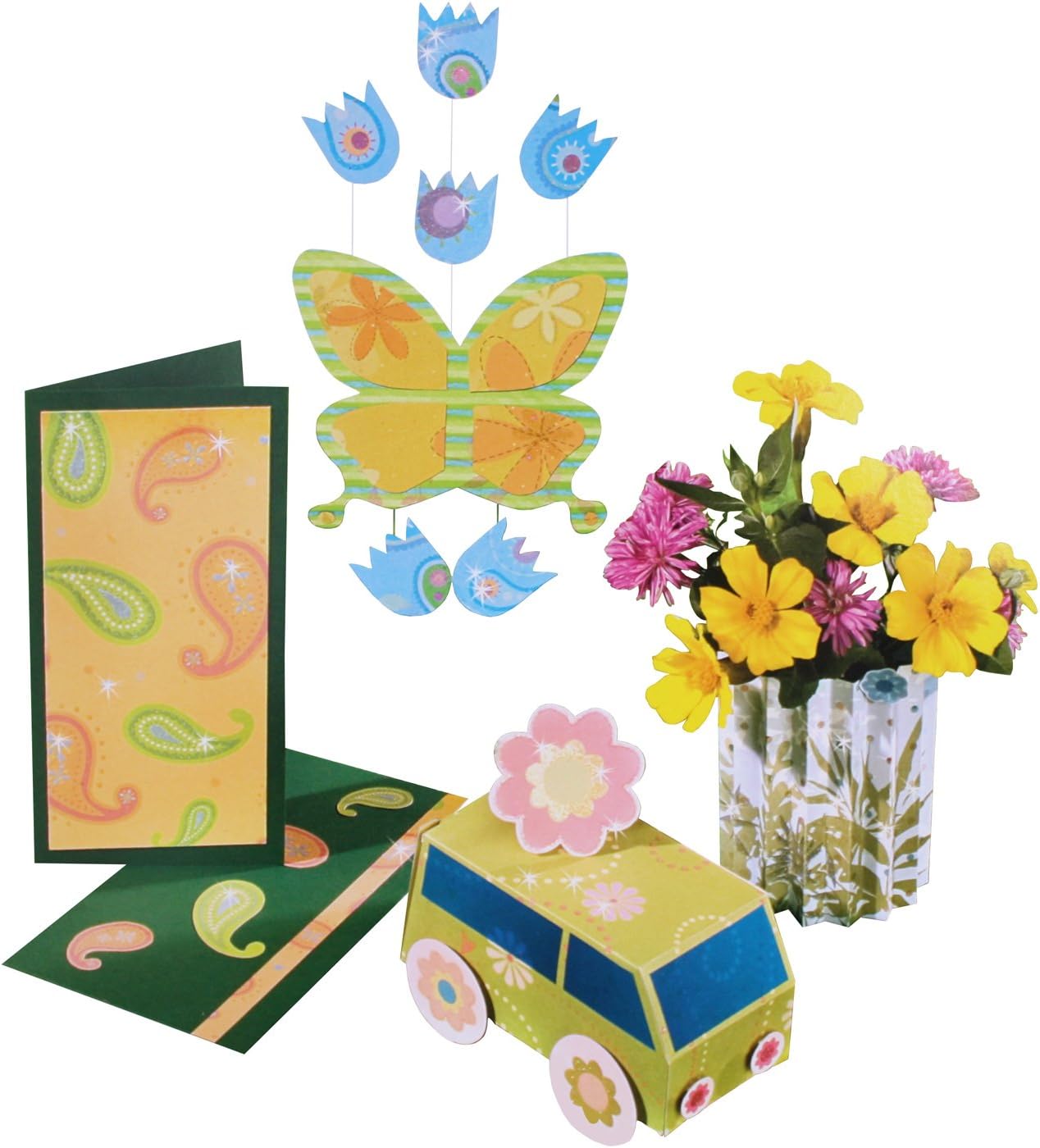 Folia 10149 Block Flower 30.5 x 30.5 cm Design Paper 12 Sheets, Assorted