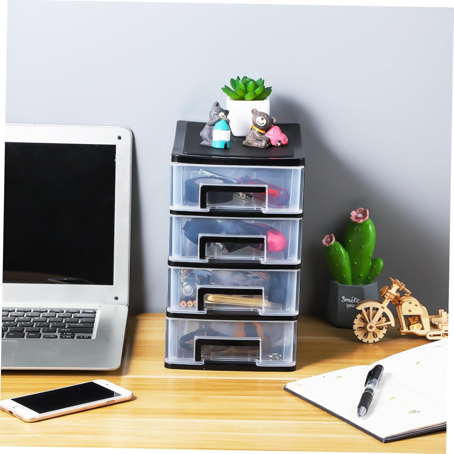 Desktop Drawer Organizer Cosmetic and Stationery Storage Box for Home Office School and Dorm Use