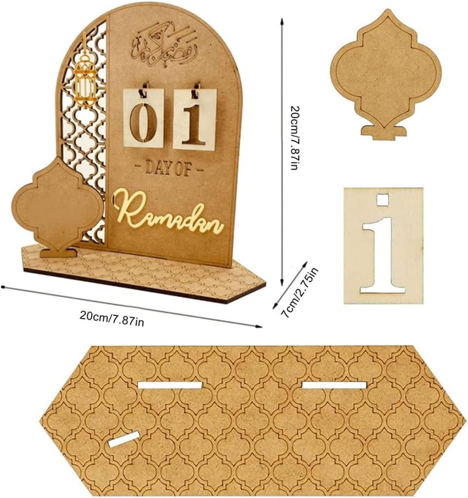 Ramadan-kalender, Eid Mubarak, decoratie, doe-het-zelf, van hout, aftelkalender, ornament, gebed, decoratie, woonkamer, cadeaus voor kinderen