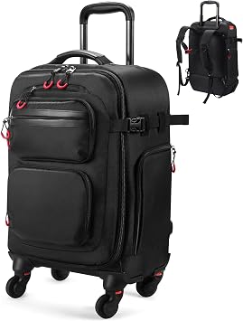 Star cloud Rolling Backpack on Wheels - Water Resistant, Airline Approved Travel Luggage, Ideal Carry-On Suitcase, Black