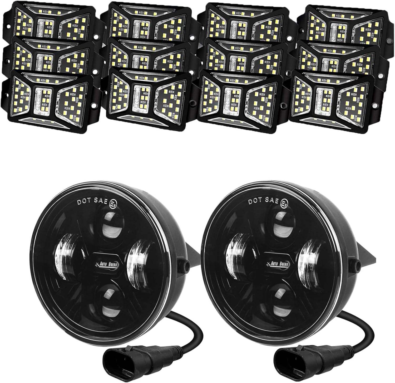 12 Pods Pure White Rock Lights and 2 Packs 4 Inch Led Fog light for F150