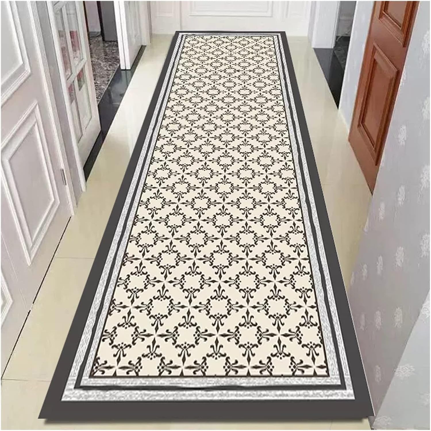Vintage Design Corridor Running Carpet, Non Slip Rubber