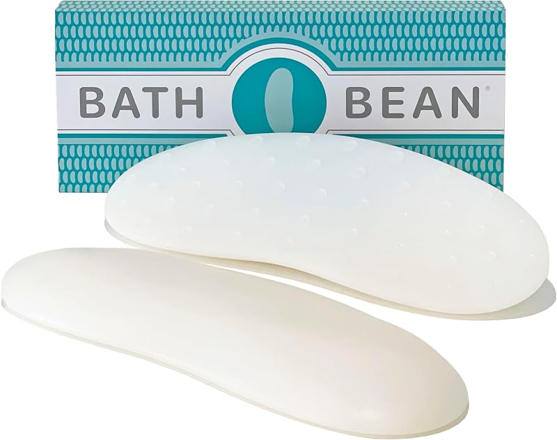 Almofada de banho Bath Bean Frosted Glass em silicone, 44 ventosas, Pacote com 1