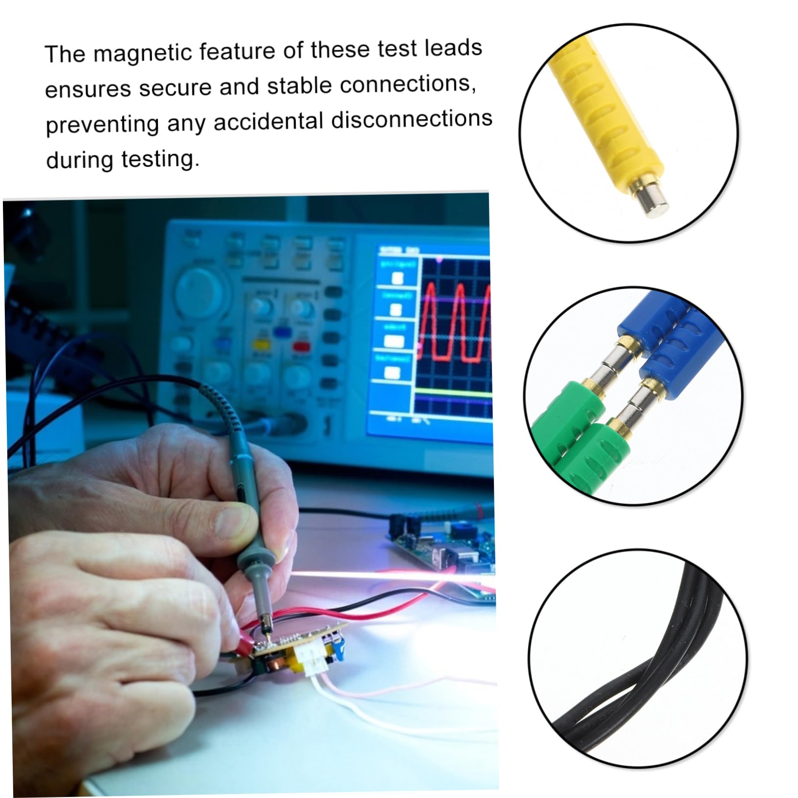iplusmile 3juegos Cables De Prueba Magnéticos Flexibles Para Multímetro Alta Precisión Para Uso Profesional Pruebas Eléctricas