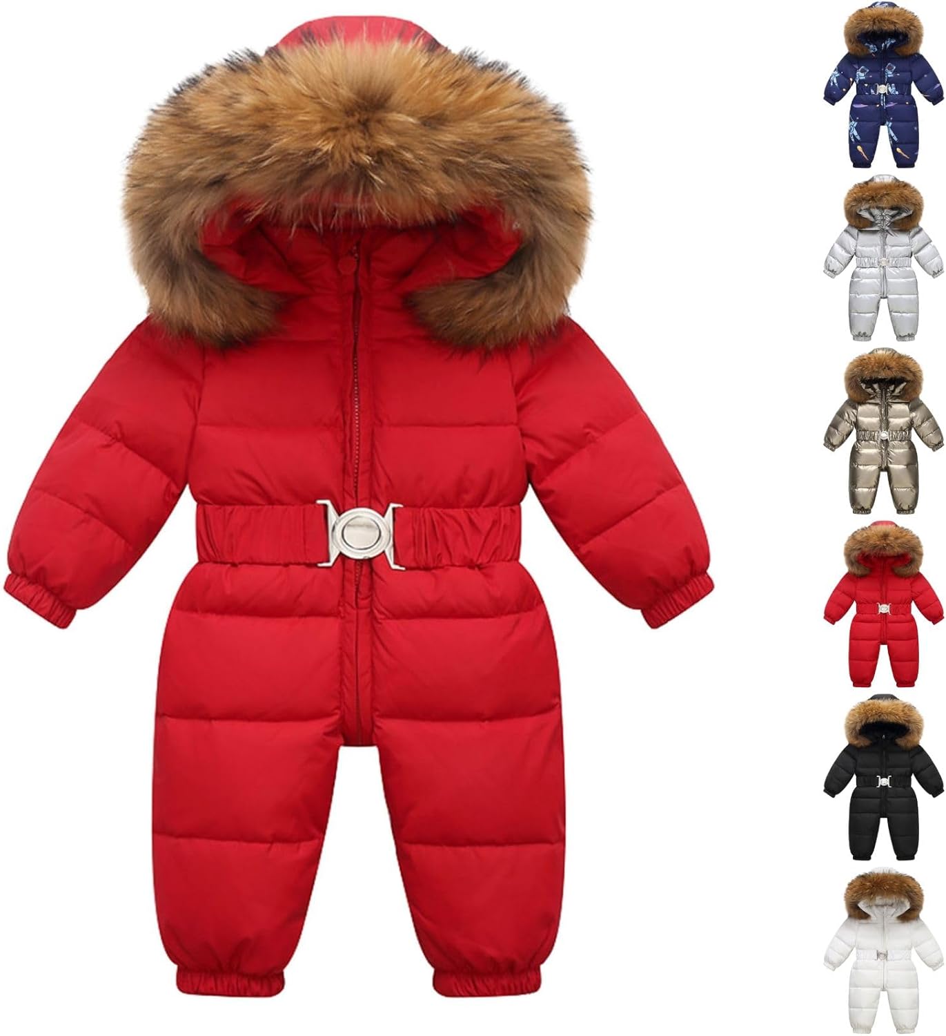 Newborn Hooded Jumpsuit Cute Baby Boys Girls Winter Warm Coat Toddler Siamese Thick Snowsuit