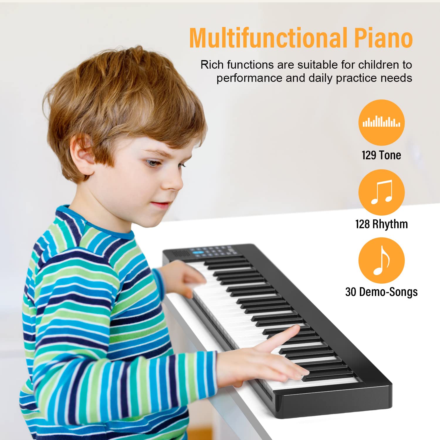 Clavier Numérique 61 Touches Pour Enfants Débutants - Piano Portable Avec Micro Et Sons D'Instruments