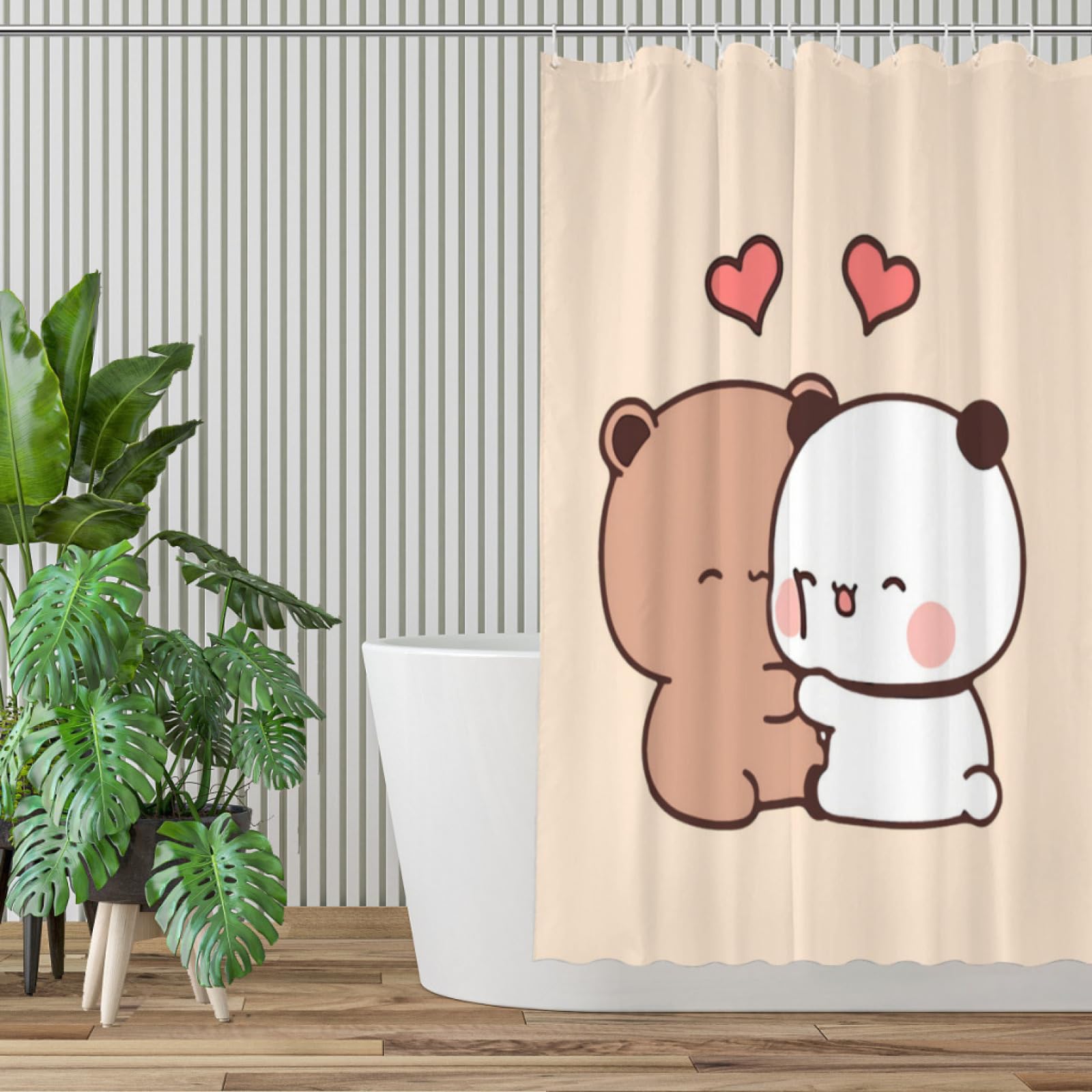 ZGDPBYF Tenda da doccia Bubu Dudu con motivo cartoni animati, impermeabile, decorazione unica per la casa, accessori da bagno, come da immagine, 183 x 203 cm
