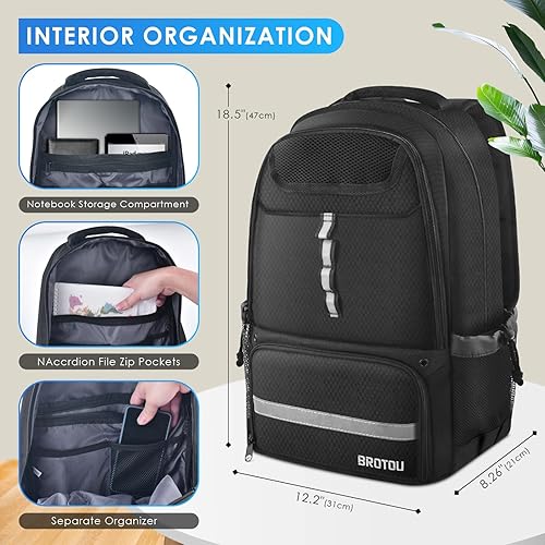 Miniatura 5 de BROTOU Bolsa de fútbol mochila de baloncesto con compartimento para pelotas para niños mochila de fútbol para baloncesto voleibol fútbol bolsas de