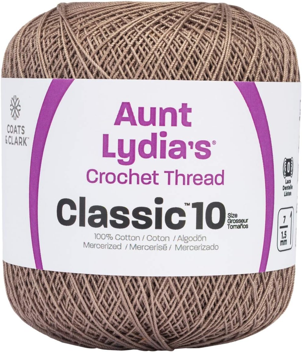 Aunt Lydia's Classic Crochet Thread Size 10-Taupe Clair