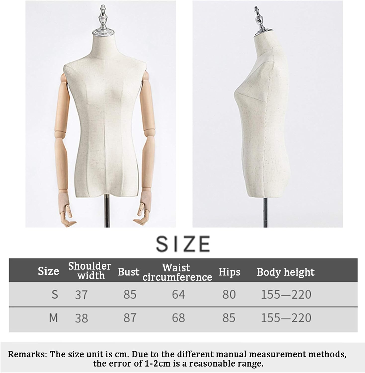 Mannequin Sewing Dress Forms & Mannequins Female Body Torso Adjustable Manikins for Retail Clothing Display-