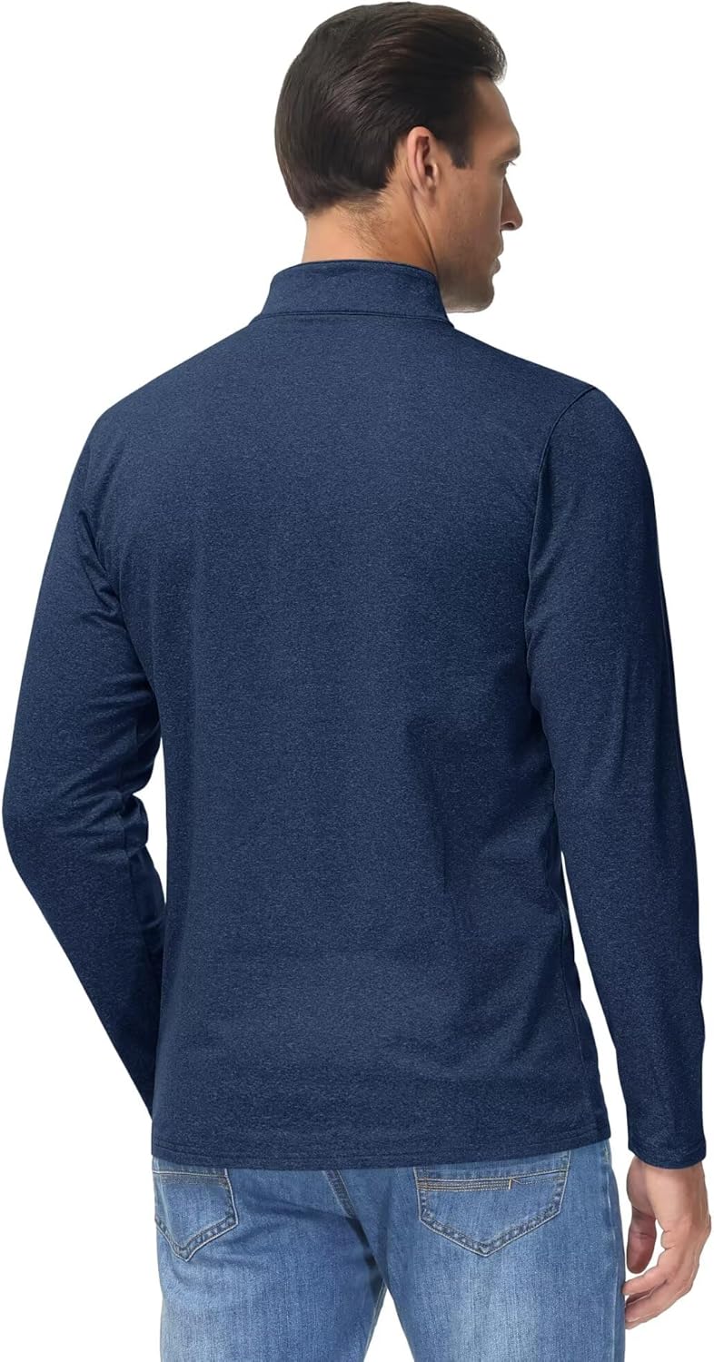 Boladeci Men's Quarter Zip Pullover Premium Fleece Lined Heather Long Sleeve Golf Shirts Midweight 1/4 Half Zip Sweatshirts - Image 6