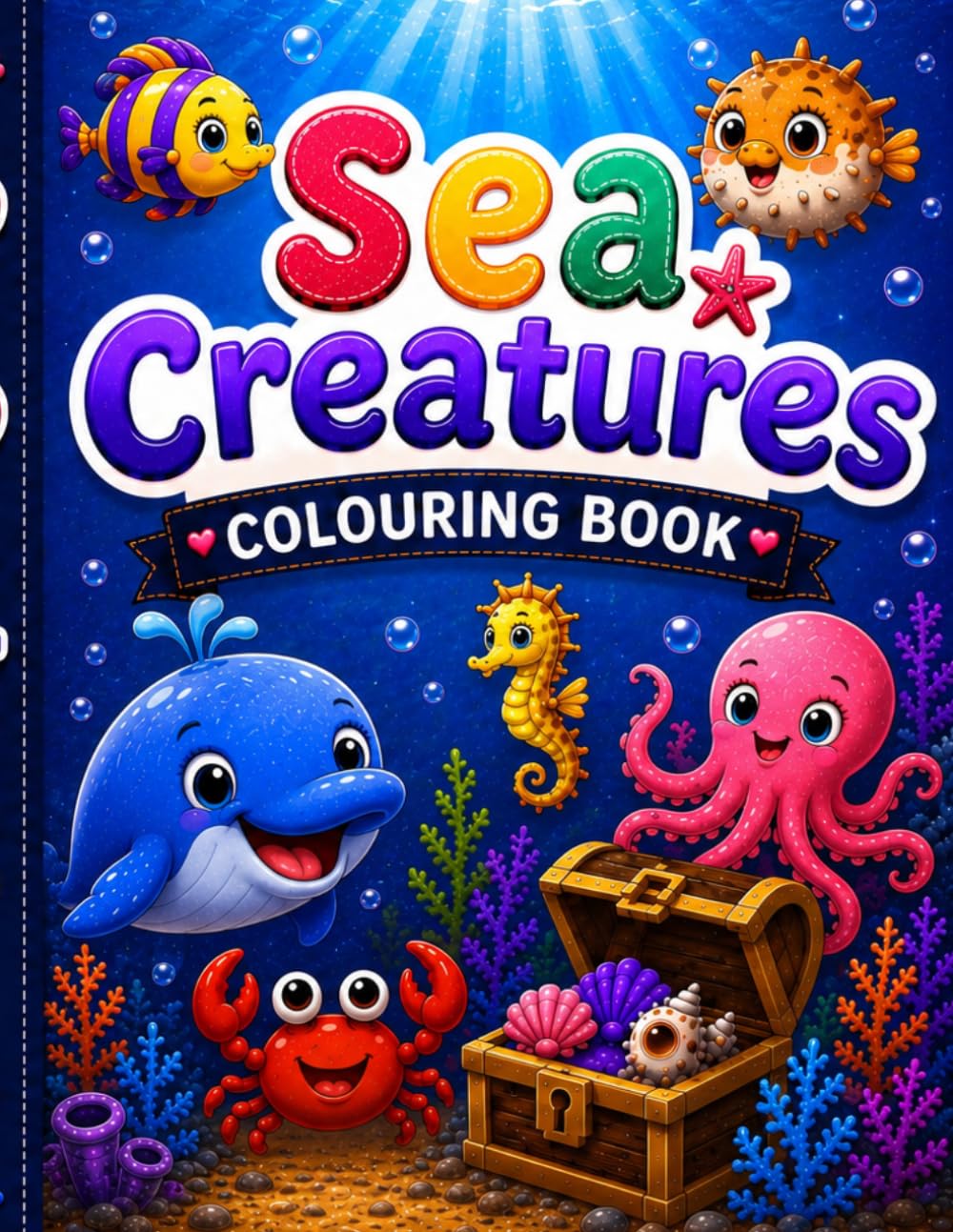 Sea Creature Colouring Book: Dive into an underwater adventure full of fun and creativity