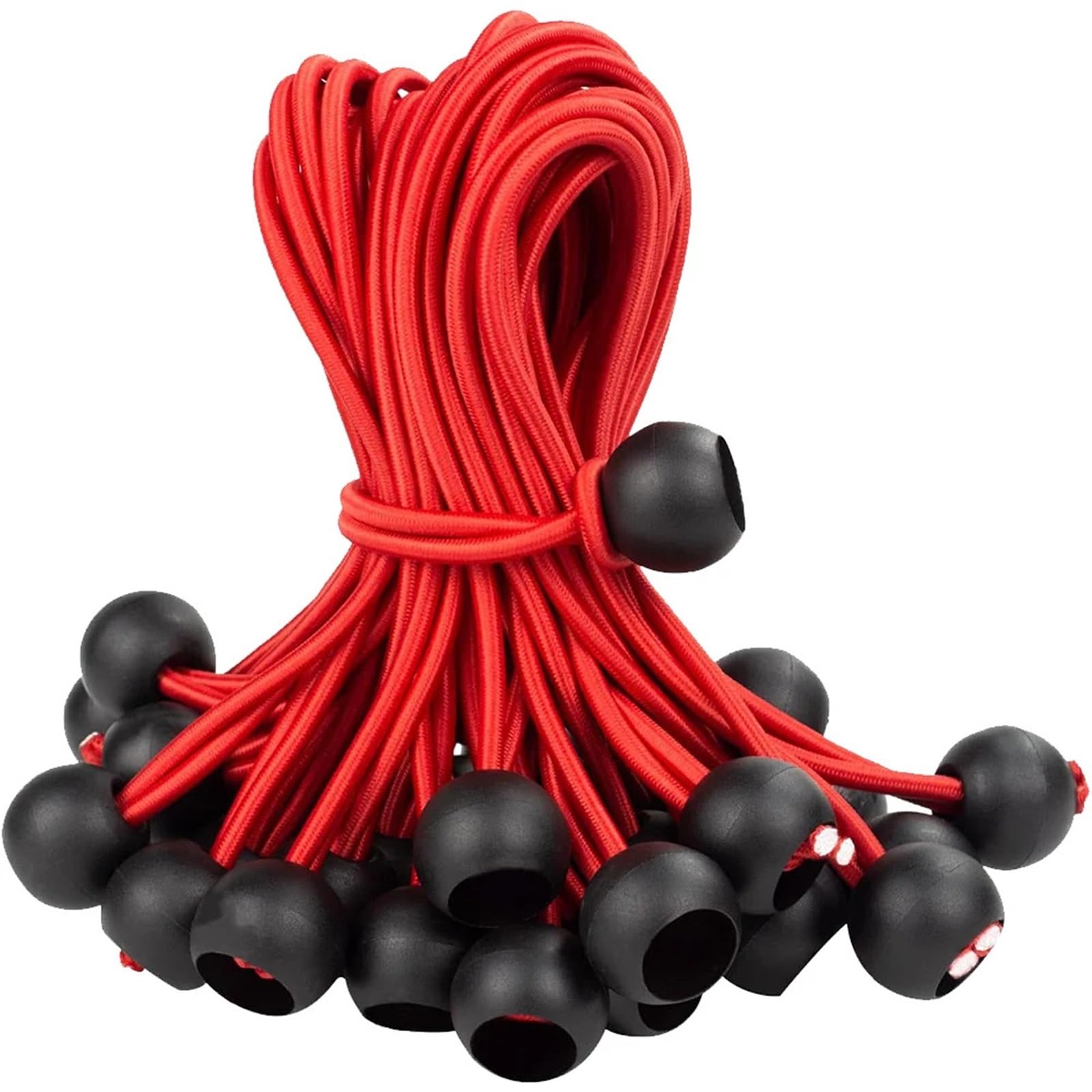 Ball Bungee Cord 50pcs Bungee Ball with Elastic String Ties Elastic Rope Lace Fixed(Red 50pcs)
