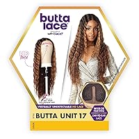 Vista 3 de Sensationnel Butta - Pelucas de encaje – Unidad 17 extra ancha de 5 pulgadas de profundidad, línea de cabello sintético previamente despuntada, sin
