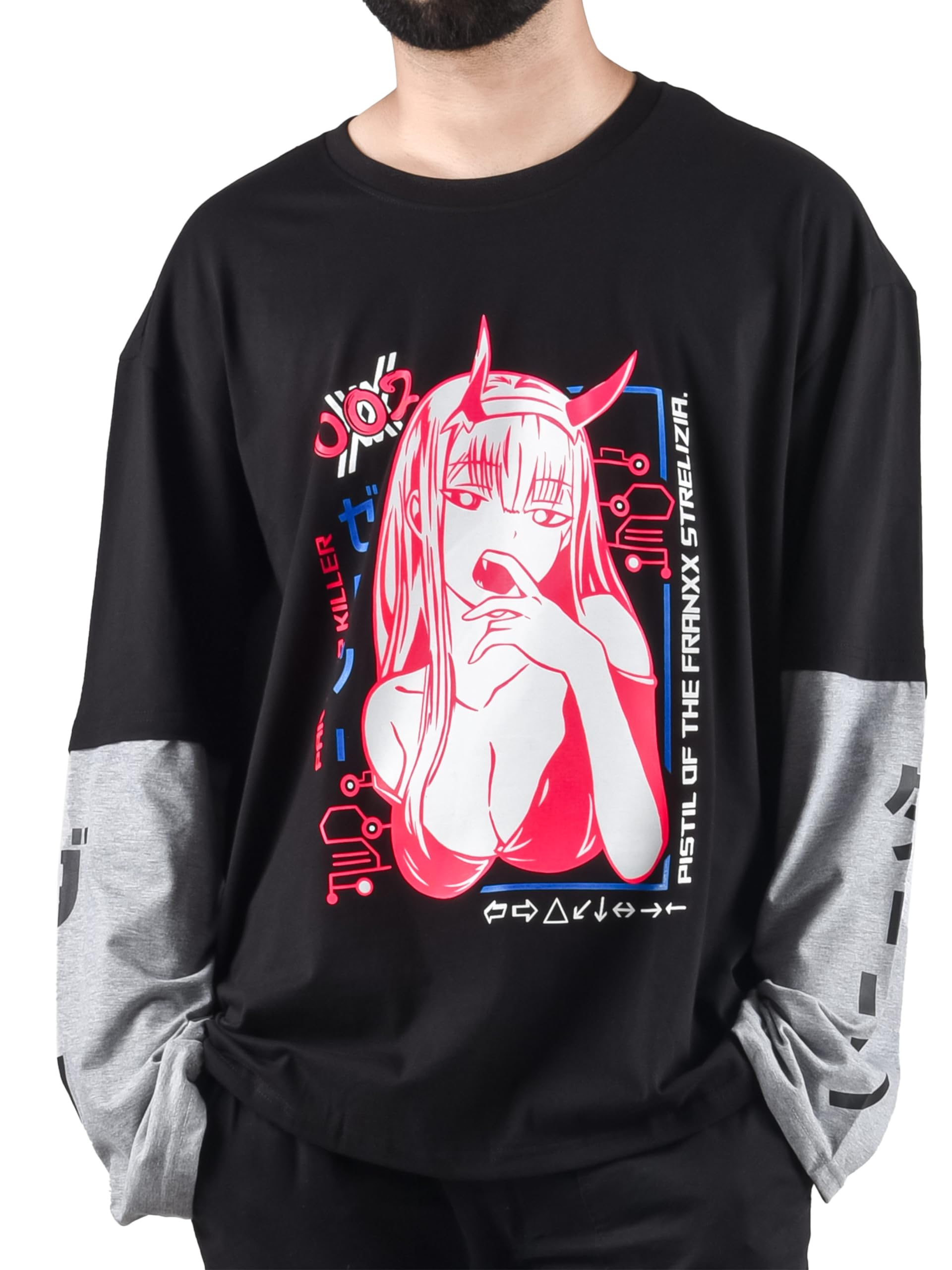 ComicSense.xyzWaifu Zero Two Anime Printed Cotton Oversized T Shirt
