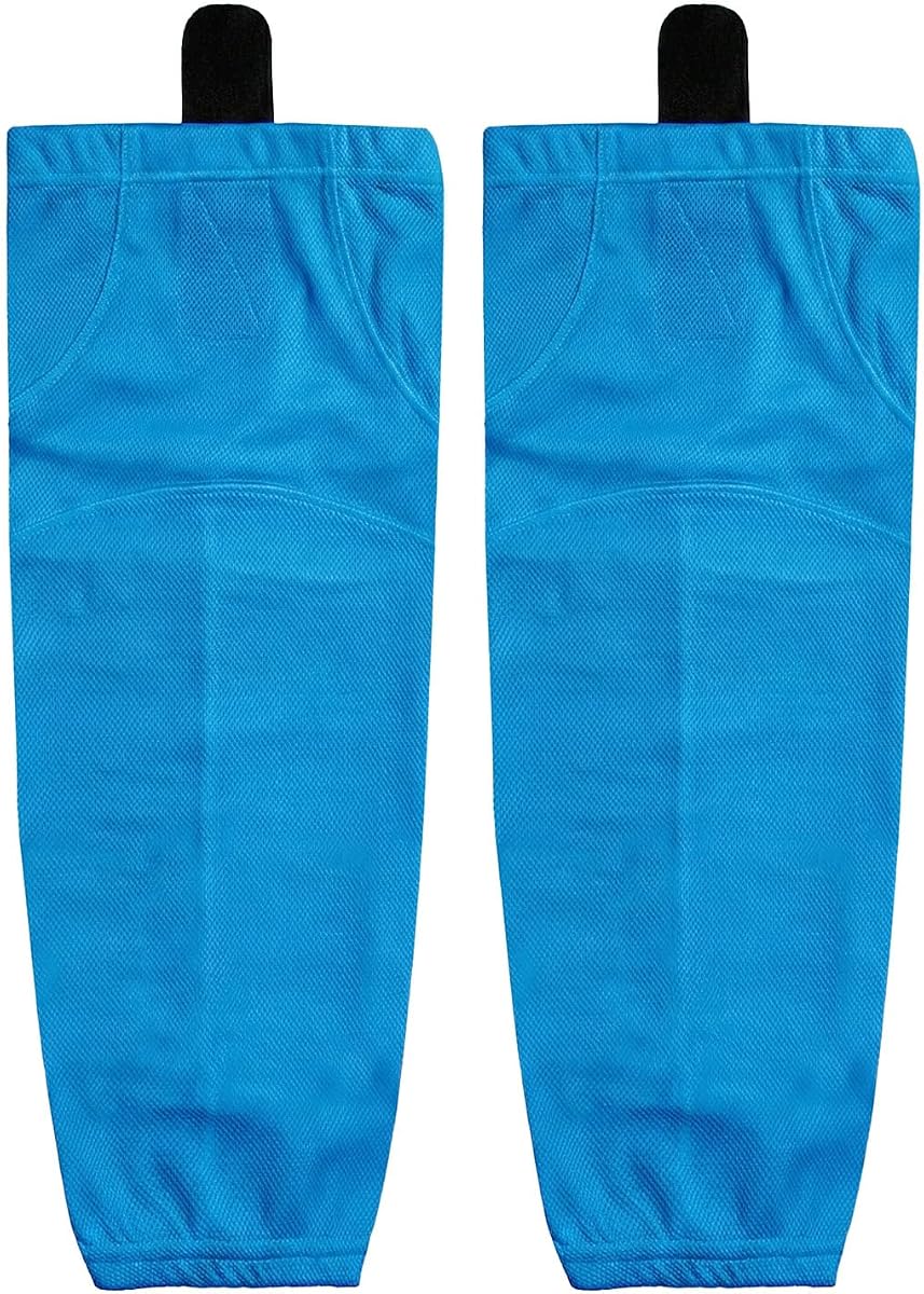 Calcetines de hockey sobre hielo de malla de alta densidad de colores sólidos, elementos esenciales de práctica transpirables y resistentes para jóvenes y adultos