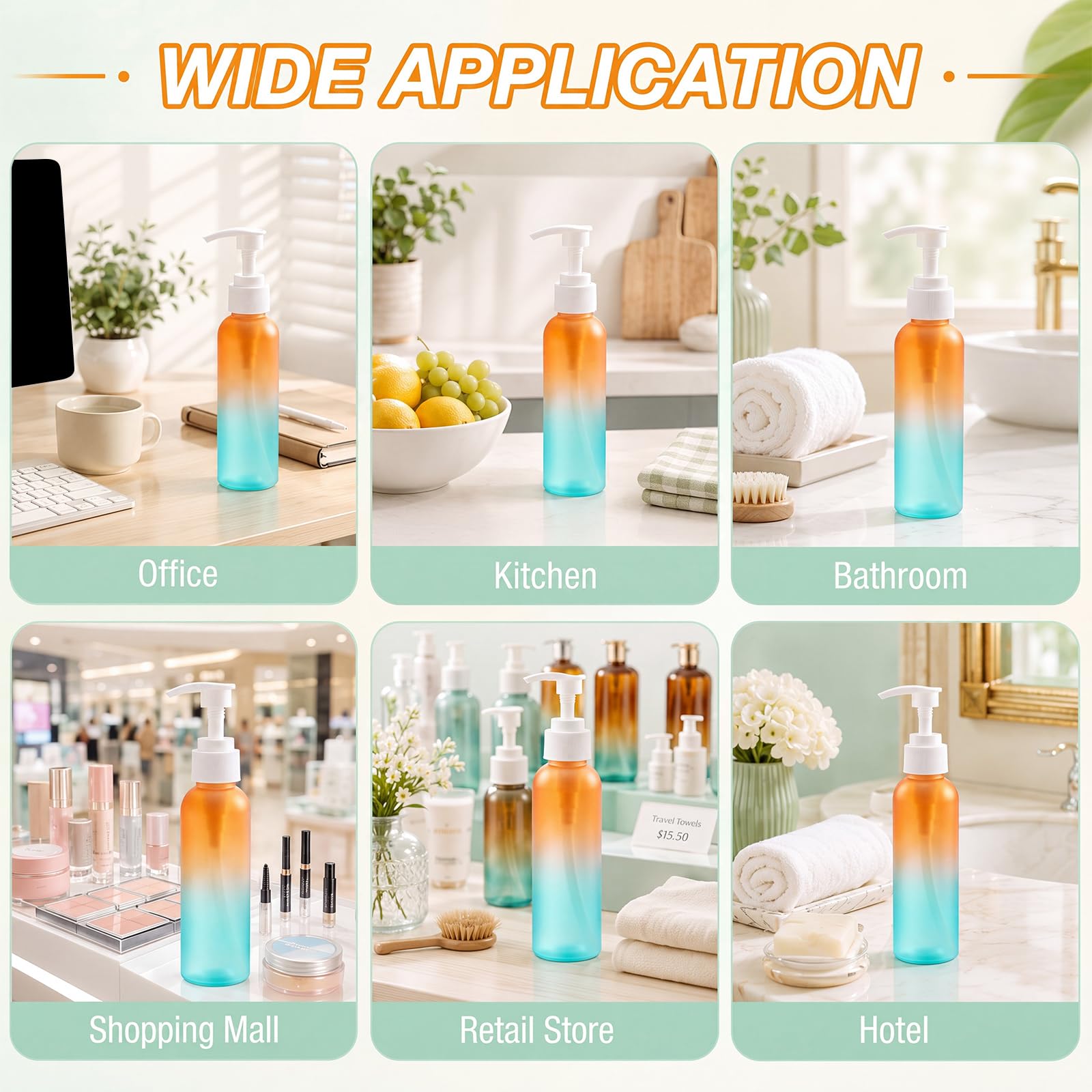 Nuenen 48-Piece 4 oz Refillable Lotion Pump Bottles
