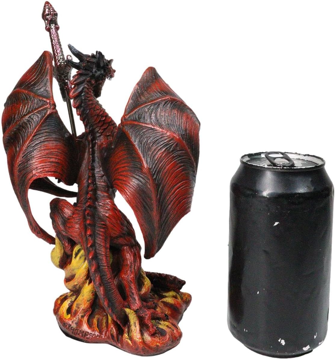 Ebros Gift Red Fire Wrath Blade Dragon Figurine with Dragon Letter Opener Dagger Sword Fantasy Dragon Blade Series Collection