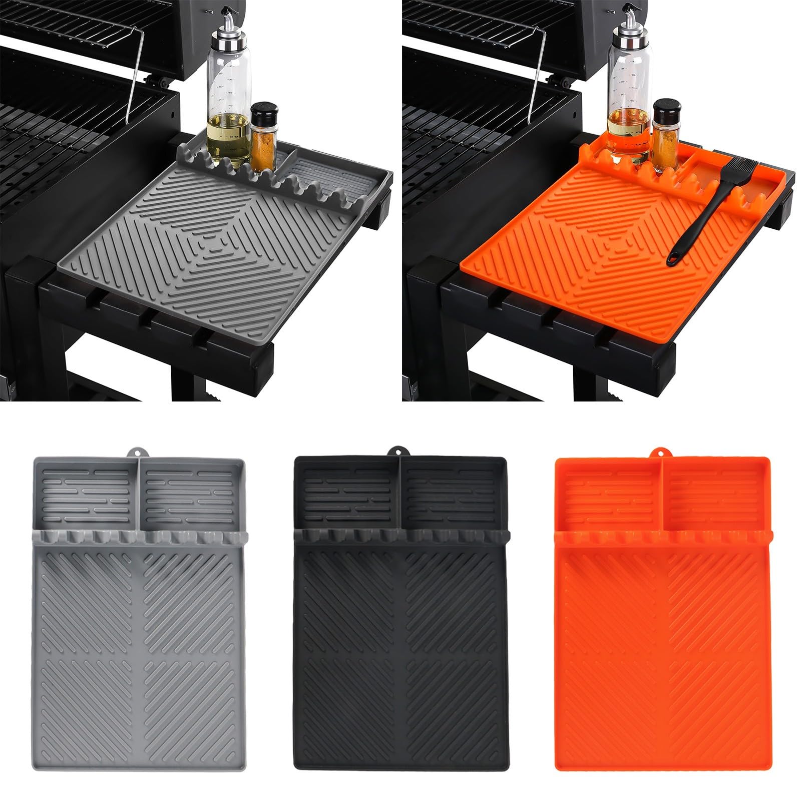 2x Silikon-Grillmatten Mit Tropf-Pad – 40,6x29,2 Cm, Hitzebeständig & Spülmaschinenfest