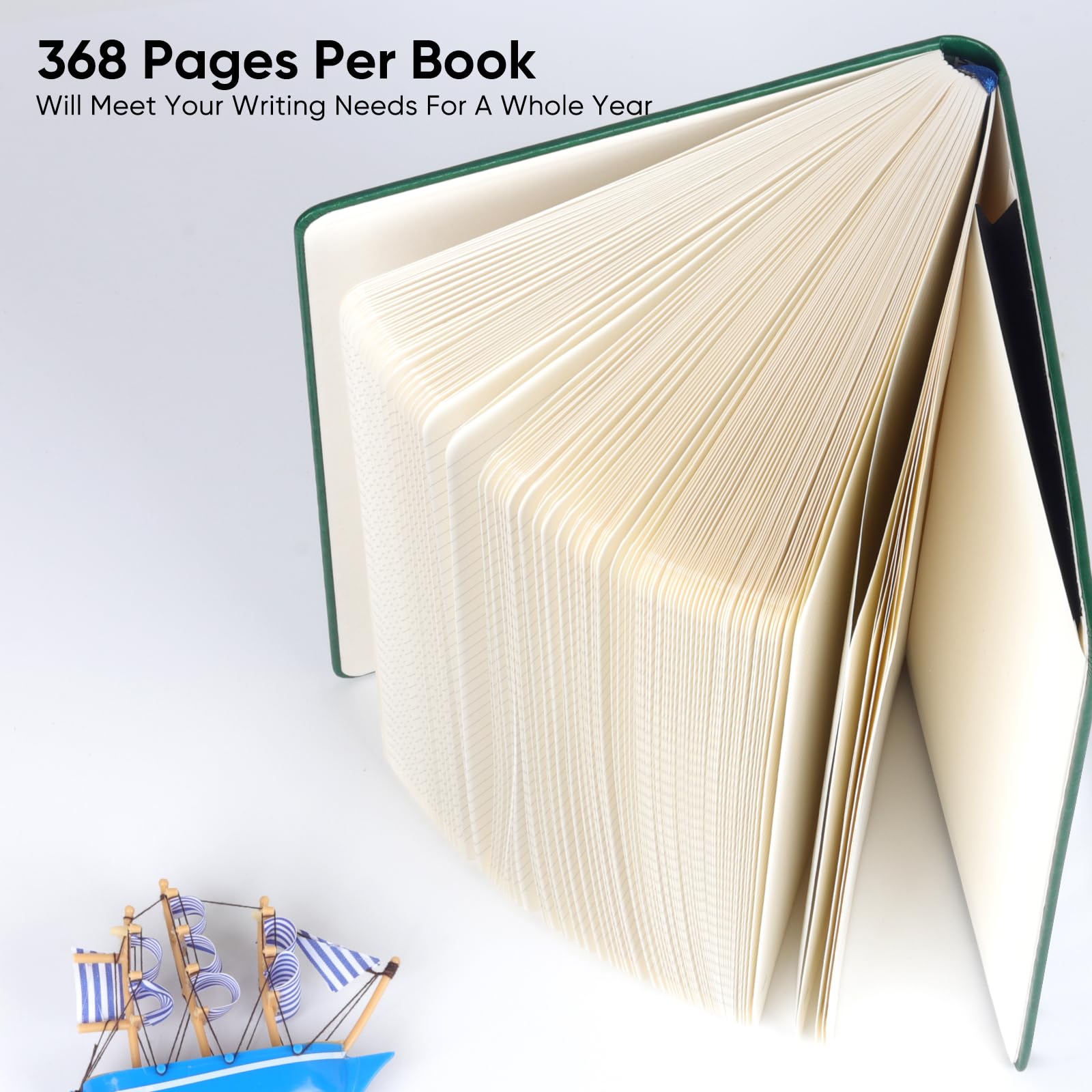 FLEEKOOL Dick liniertes Tagebuch, Notizbuch mit 368 Seiten, A4, großes Leder-Notizbuch mit 100 g/m² dickem Papier, College-Notizbuch, Tagebuch für Männer und Frauen, Hardcover, Innentasche, 21,6 x