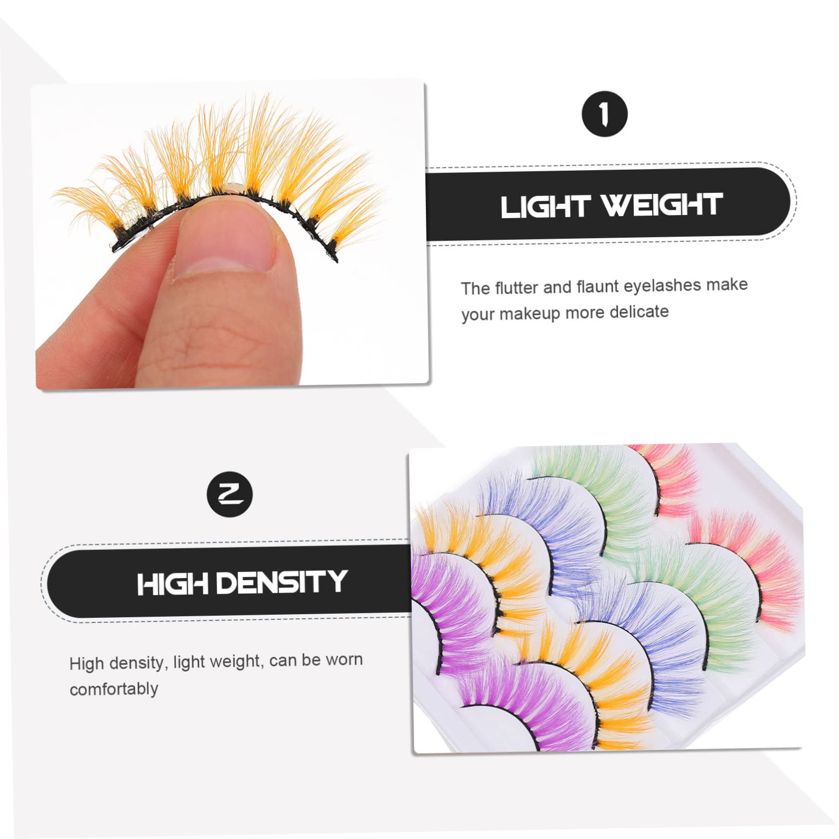 FRCOLOR 4 Set Di Ciglia Finte Soffici E Sottili Singole Per Donne Per Trucco Per Feste Di Halloween Fotografia 5 Paia*4