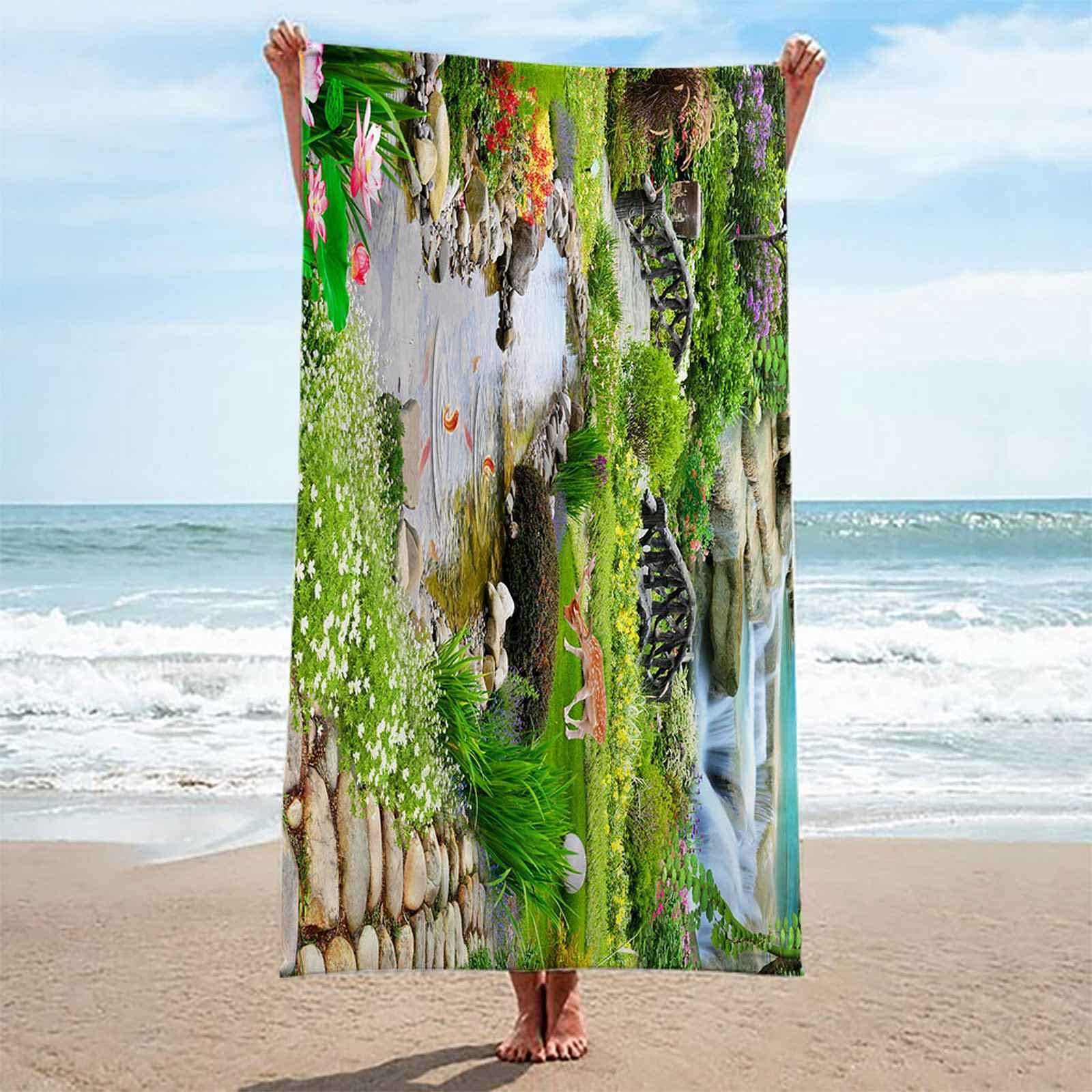 Telo Da Mare 3D Ponte Degli Animali Stampato Asciugamano Da Spiaggia 150x200cm Asciugamano Microfibra Grande Antisabbia Leggero Telo Mare Per Sport Piscina Viaggi In Famiglia Vacanze