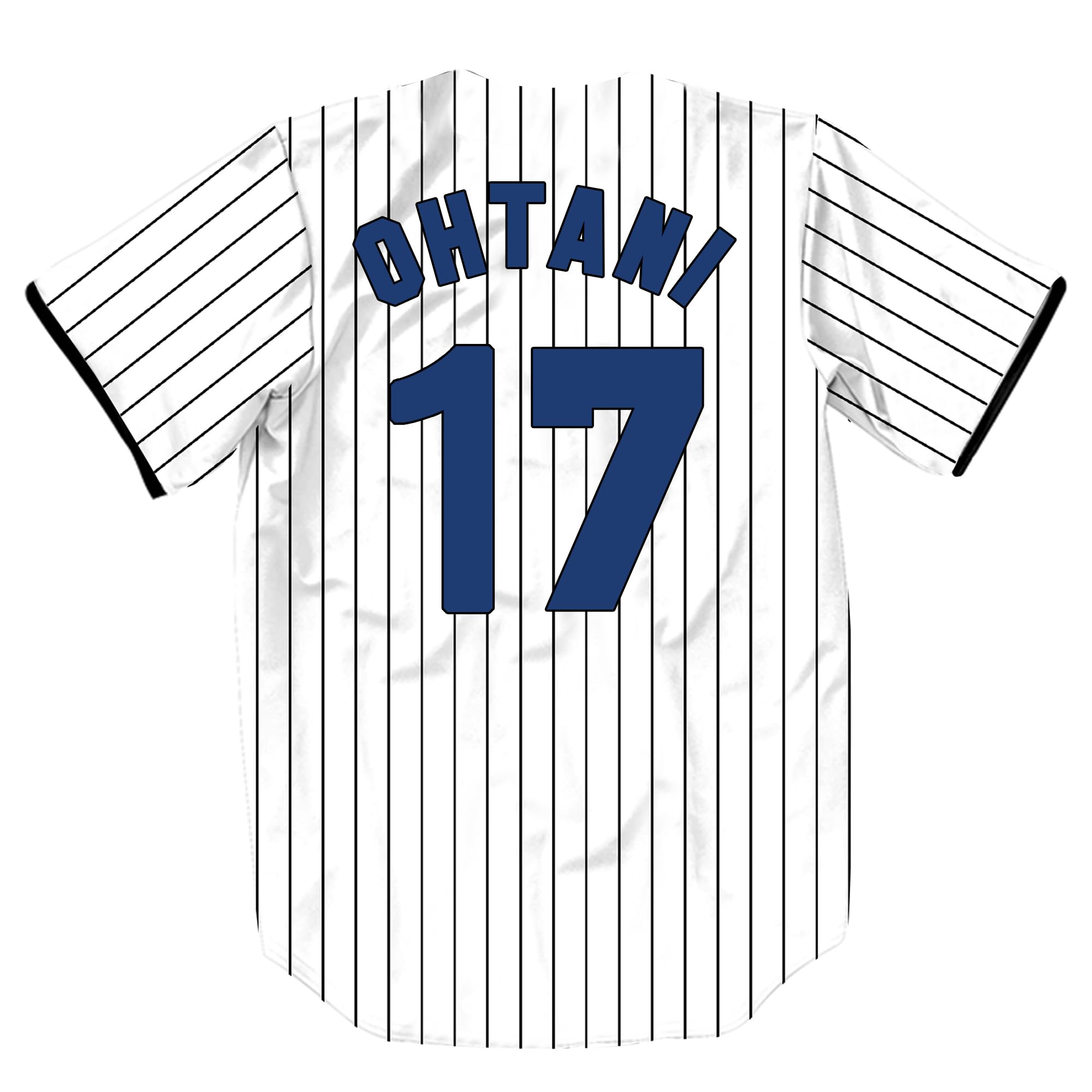 HOPSHION 17 Stripes Baseball Jersey Short Sleeve Button Shirts Gifts for Fans HF024-White-S