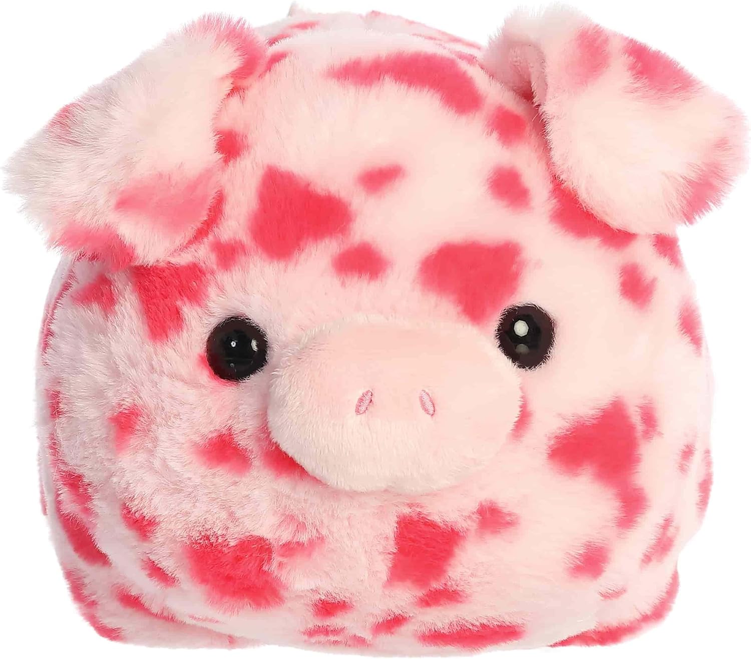 Aurora Adorable Spudsters Pamela Spotted Pig Stuffed Animal - Round Shape Makes For Comforting Cuddles - Perfect for Decorating Rooms and Valentine's Day - Pink 11 Inches
