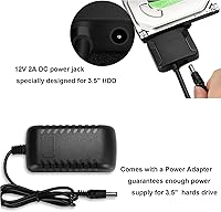 Vista 5 de Adaptador SATA a USB 3.0, cable convertidor de disco duro externo para disco duro de 2.5" 3.5", SSD con fuente de alimentación